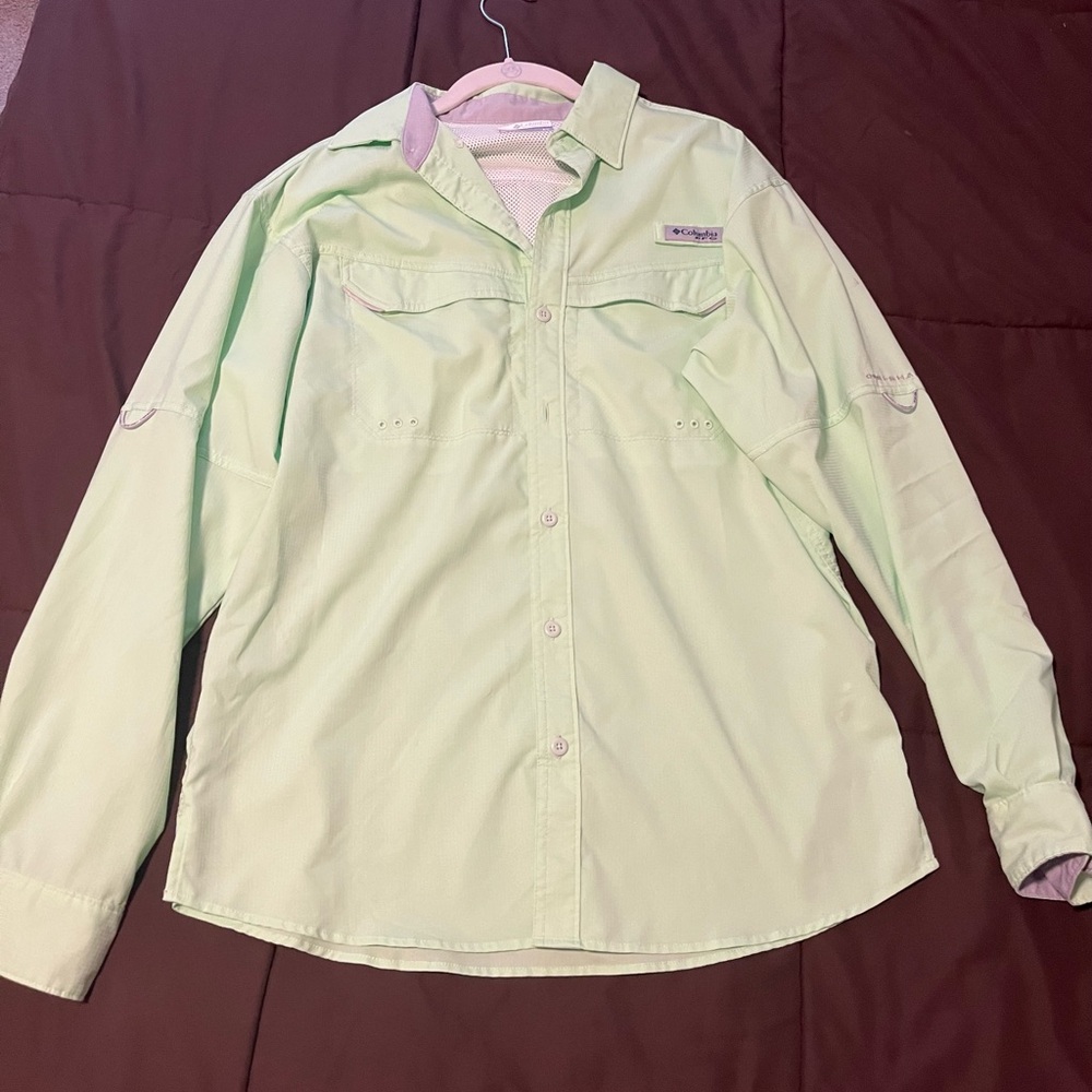 Columbia Mint Green Mesh-Lined Shirt